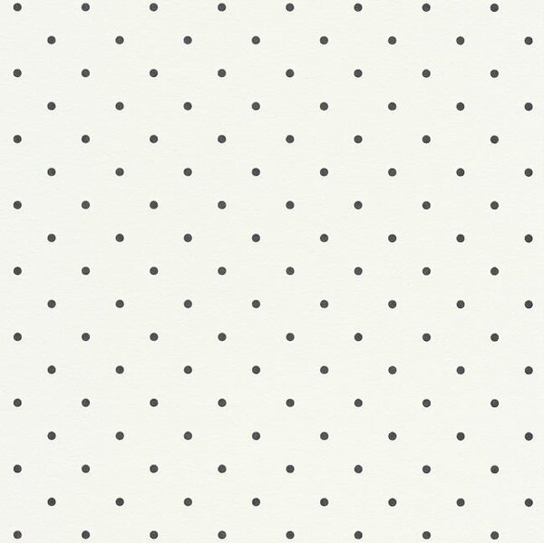 Vliesové tapety na zeď Freestyle 5405-10, rozměr 10,05 m x 0,53 cm, puntíky černé na bílém podkladu, Erismann