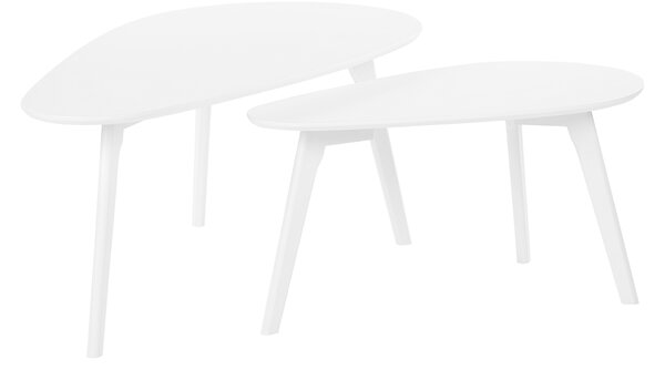 Sada 2 konferenčních stolků v bílé barvě FLY III