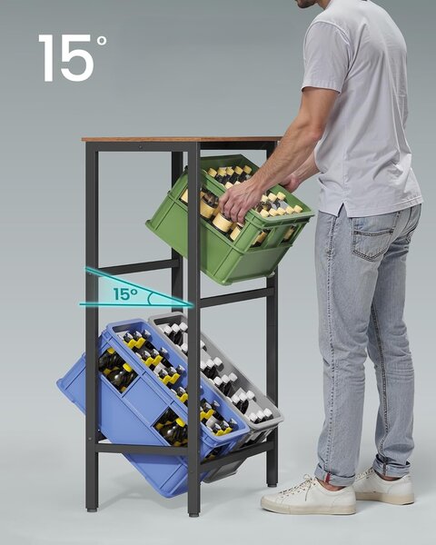 SONGMICS Kuchyňský regál na přepravky Jogin 70,4 cm černý/hnědý