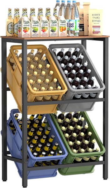 SONGMICS Kuchyňský regál na přepravky Jogin 70,4 cm černý/hnědý