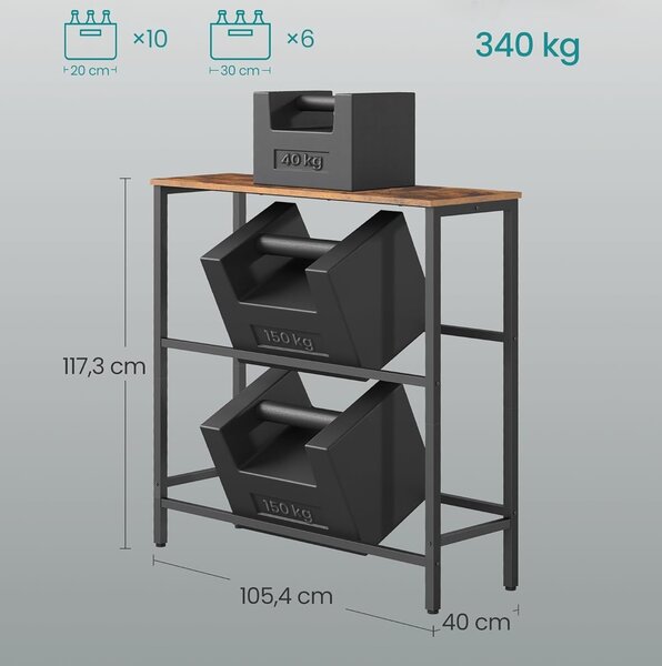 SONGMICS Kuchyňský regál na přepravky Jogin 105,4 cm černý/hnědý