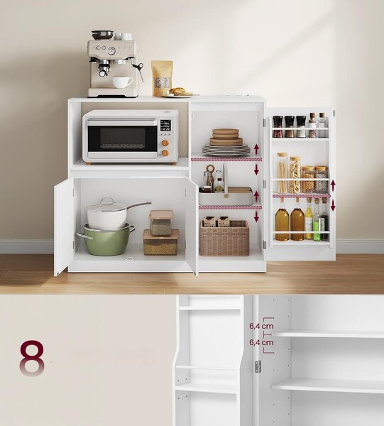 SONGMICS Kuchyňský regál s integrovanou napájecí lištou Vasagle Morja 90 cm bílý