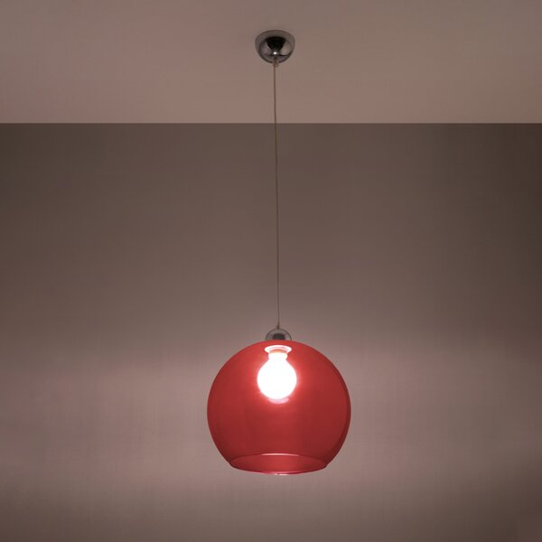 Sollux Lighting Závěsná lampa BALL červená