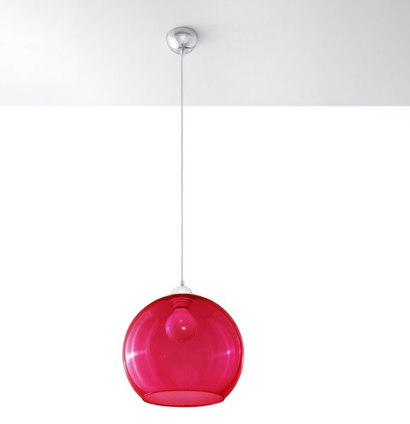Sollux Lighting Závěsná lampa BALL červená