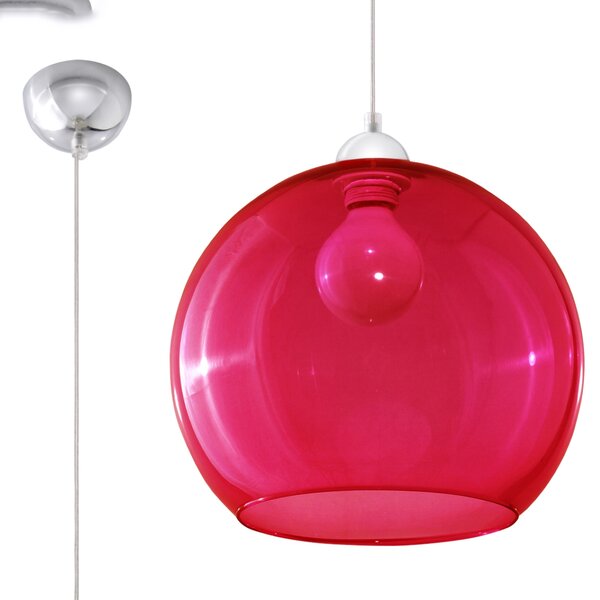 Sollux Lighting Závěsná lampa BALL červená