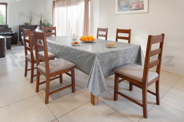 Ubrus PVC 56560040 drobné květiny šedé metráž, šířka 140 cm, IMPOL TRADE
