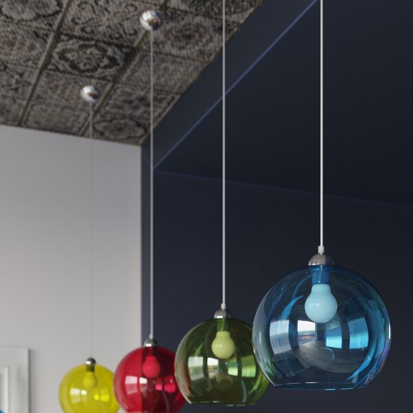 Sollux Lighting Závěsná lampa BALL červená