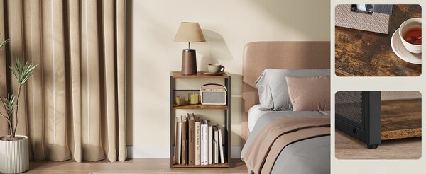 SONGMICS Odkládací stolek Vasagle Gramy 43 cm černý/hnědý