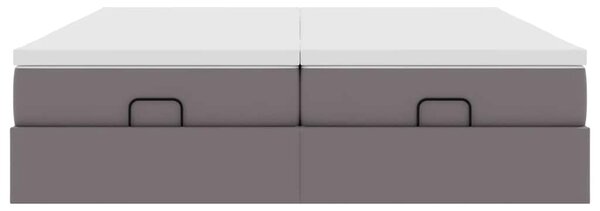 Osmanský rám postele s matrací šedá 160x200cm umělá kůže 3311222