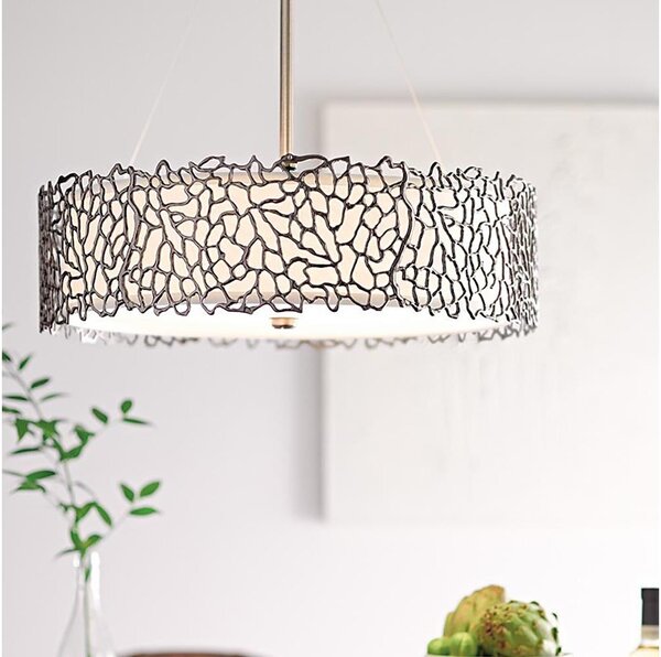 Kichler KL-SILVER-CORAL-P-A - Lustr na tyči SILVER CORAL 3xE27/100W/230V chrom