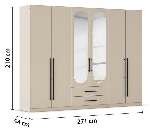 ŠATNÍ SKŘÍŇ S OTOČNÝMI DVEŘMI VELORA, šířka 271 cm