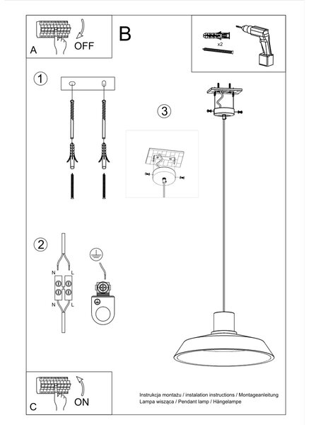 Sollux Lighting Závěsné svítidlo AFRA