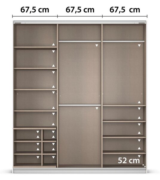 Skříň s posouvacími dveřmi KULMBACH, šířka 203 cm