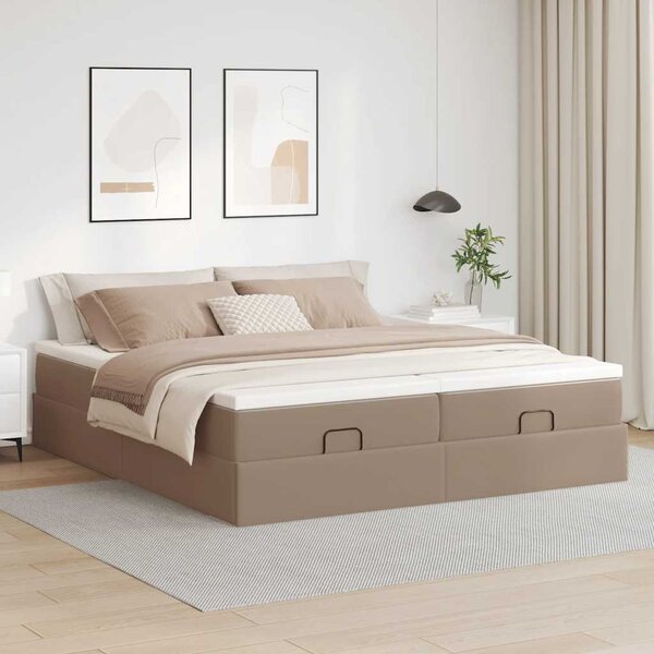 Osmanský rám postele s matrací cappuccino 180x200cm umělá kůže 3311228