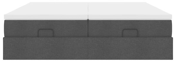 Osmanský rám postele s matrací černá 160x200cm textil 3311236