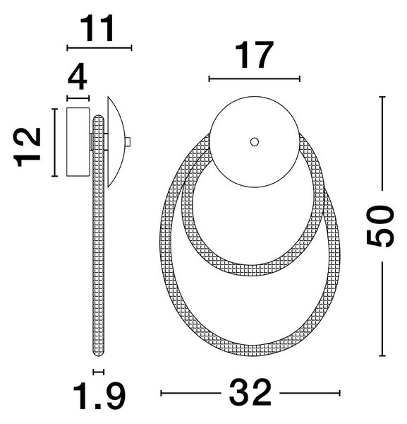 Nova Luce Ilane LED lanové nástěnné svítidlo 1700 mm