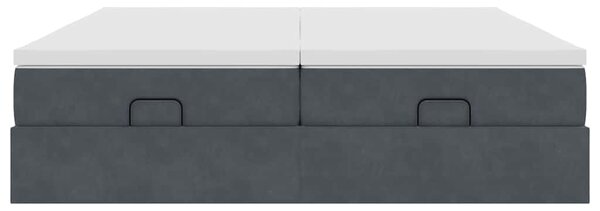 Osmanský rám postele s matracíes tmavě šedá 160x200cm samet 3311256