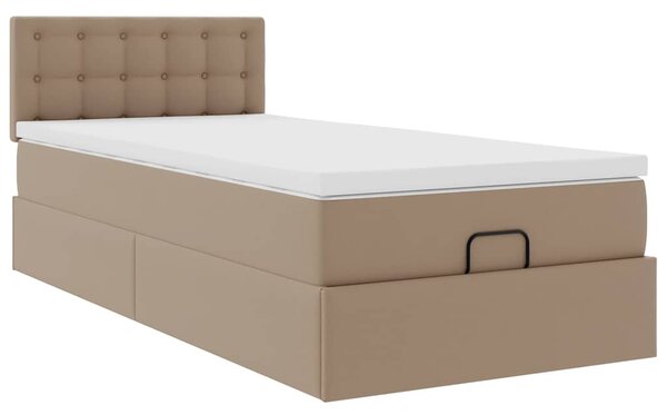 Osmanský postel s matrací cappuccino 90x190cm umělá kůže 3311282