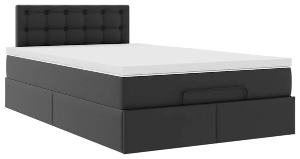 Osmanský rám postele s matrací černá 120x190 cm umělá kůže 3311293