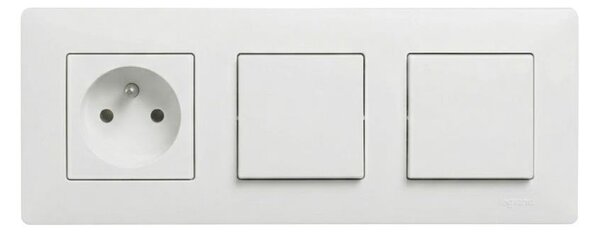 Legrand - Dvojitý jednopólový vypínač č. 1 a zás domo s rám NILOE STEP 250V bílá
