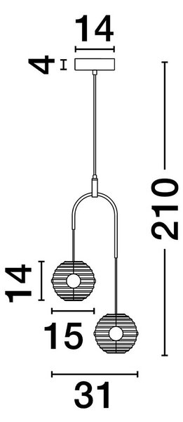 Nova Luce Las LED závěsné svítidlo 2
