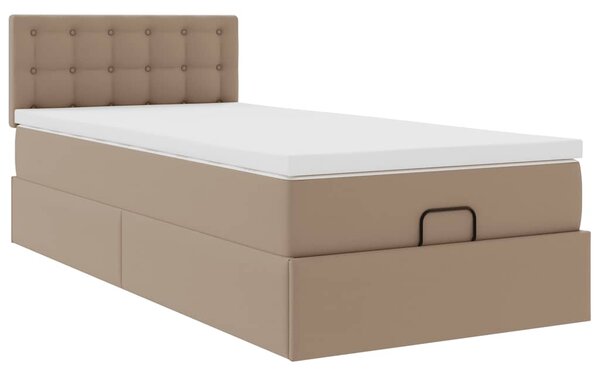 Osmanský rám postele s matrací cappuccino 90x190cm umělá kůže 3312131