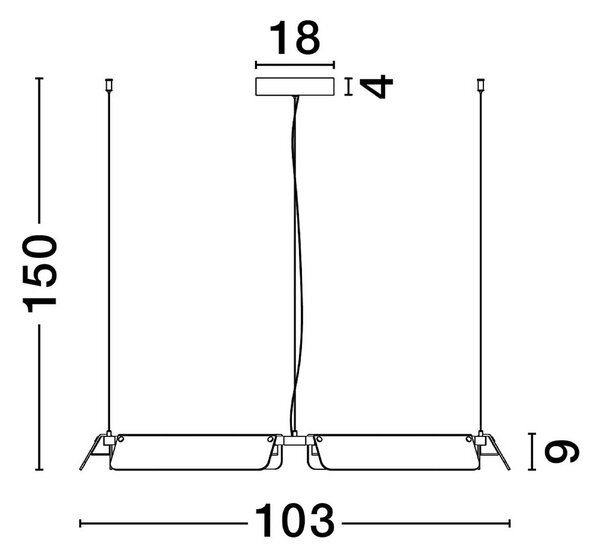 Nova Luce Apnea LED závěsné svítidlo 103CM