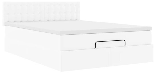 Osmanský rám postele s matrací bílý 140x190cm umělá kůže 3311304