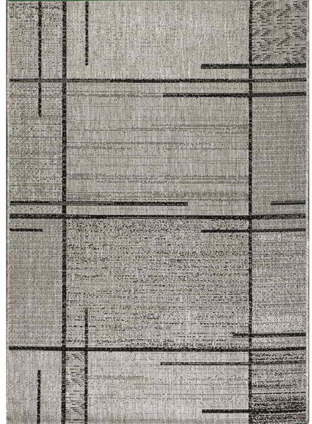 J-Line Kusový koberec Level 20516 stříbrnočerný BARVA: Šedá, ROZMĚR: 80x150 cm