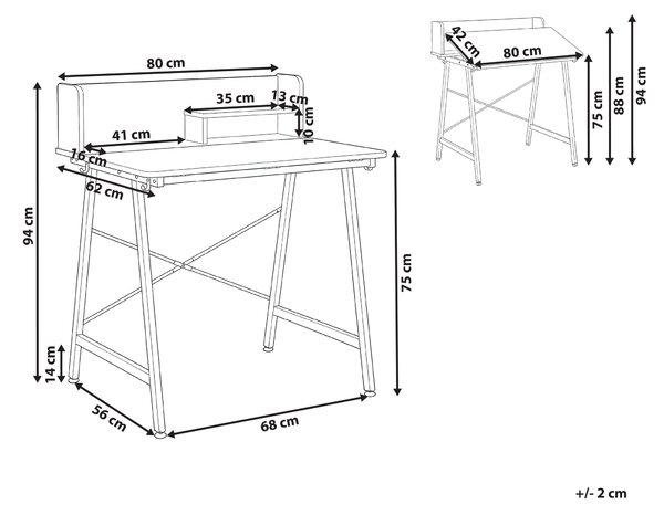 Sklopný kreslící stůl ALAND Bílá 80 cm 62 cm