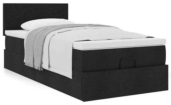 Osmanský rám postele s matrací černá 80x200cm textil 3311333