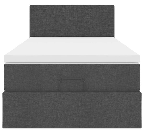 Osmanský rám postele s matrací černá 80x200cm textil 3311333