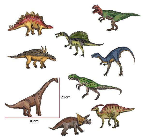 Živá Zeď Samolepka Dinosauři
