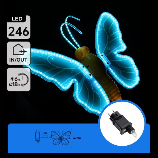 Aigostar - LED Venkovní vánoční dekorace 234xLED IP44 modrá motýl