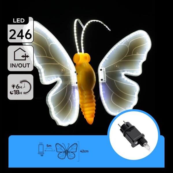 Aigostar - LED Venkovní vánoční dekorace 234xLED IP44 studená bílá motýl