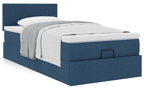 Osmanský postel s matrací modrá 90x200 cm textil 3311351