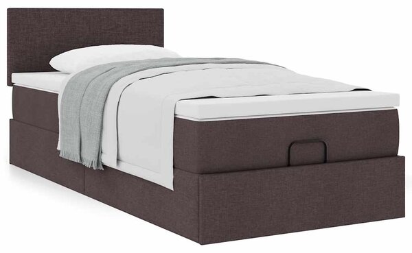 Osmanský postel s matrací tmavě šedá 90x200 cm textil 3311348