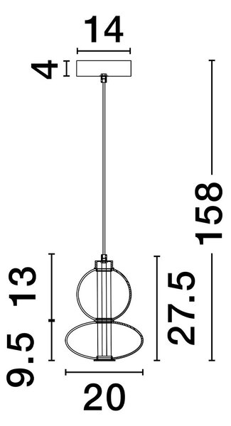 Nova Luce Bally LED skleněné závěsné svítidlo 3