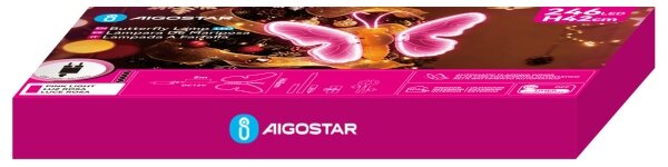 Aigostar - LED Venkovní vánoční dekorace 234xLED IP44 růžová motýl