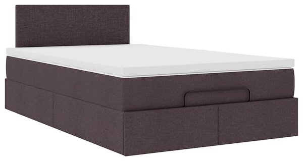 Osmanský rám postele s matrací tmavě hnědá 120x190cm textil 3311362