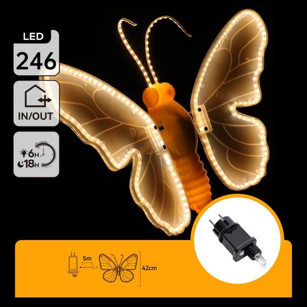 Aigostar - LED Venkovní vánoční dekorace 234xLED IP44 teplá bílá motýl