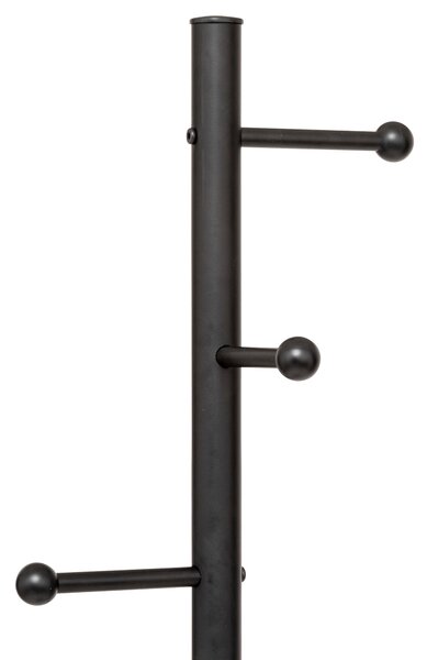 Věšák na kabáty BLACKMARBLE s 6 kovovými háčky, 173 cm