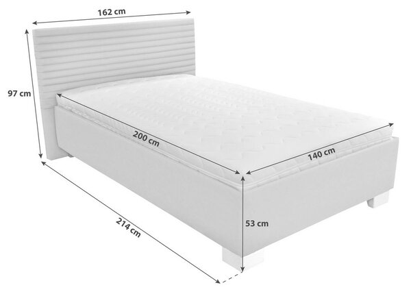 Polohovatelná manželská postel Como 140x200, fialová