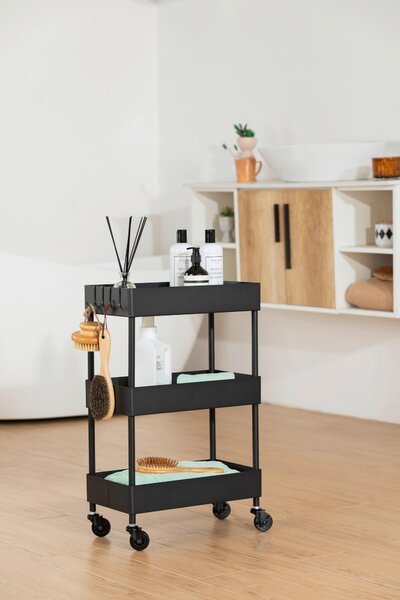 SERVÍROVACÍ VOZÍK, černá, 40/64/22 cm PBJ - Barové vozíky, Online Only