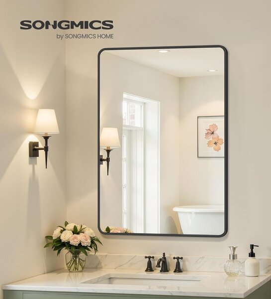 SONGMICS Závěsné zrcadlo Monjra 61x91 cm černé