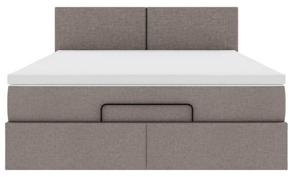 Osmanský postel s matrací taupe 140x190 cm textil 3311377