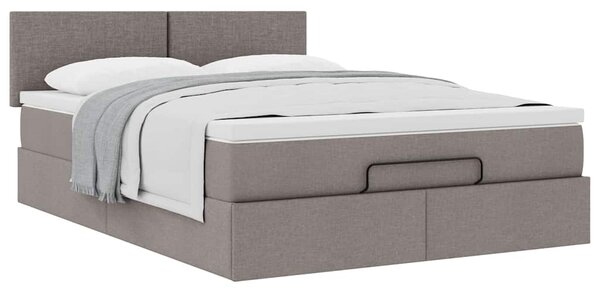 Osmanský postel s matrací taupe 140x190 cm textil 3311377