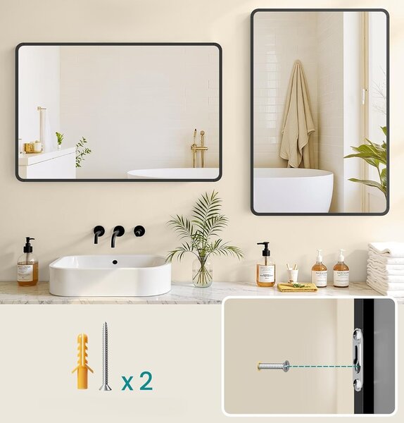 SONGMICS Závěsné zrcadlo Monjra 61x91 cm černé