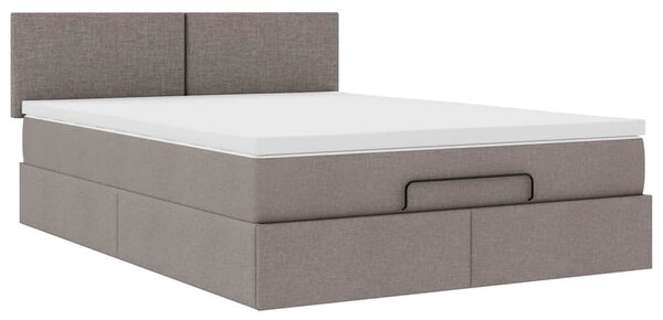 Osmanský postel s matrací taupe 140x190 cm textil 3311377