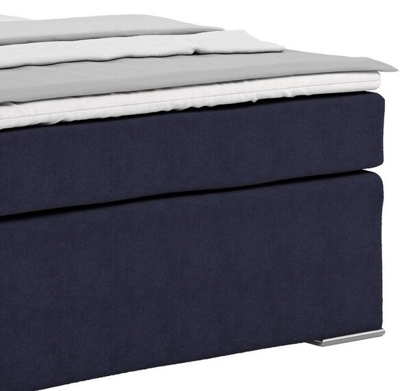 Postel Boxspring NERO PL: 140/200 cm, tmavěmodrá